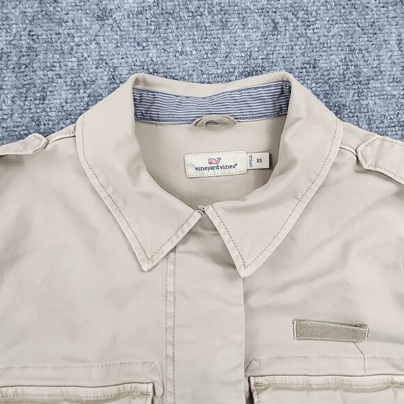 Vineyard Vines Jacket Womens XS Brown Khaki Utility Chore Casual Safari Pockets - Picture 11 of 16